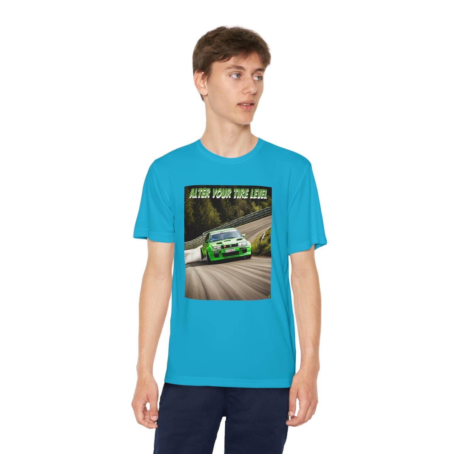 LIGHT GREEN ALTER YOUR TIRE LEVEL Youth Competitor Tee