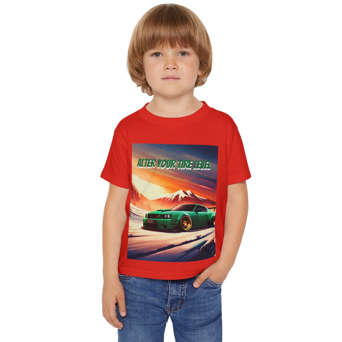 DARK GREEN ALTER YOUR TIRE LEVEL Heavy Cotton™ Toddler T-shirt