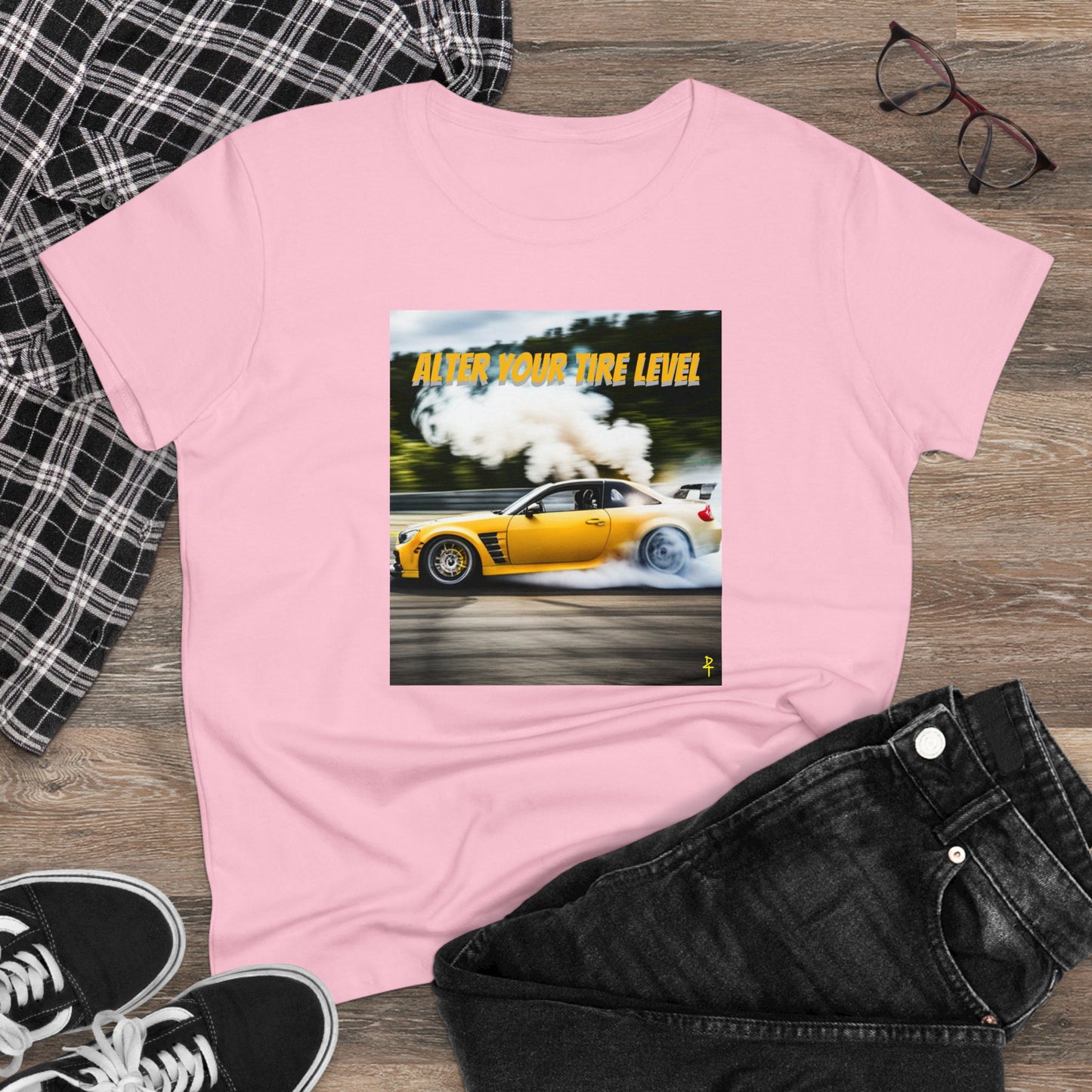 YELLOW ALTER YOUR TIRE LEVEL WOMENS TEE